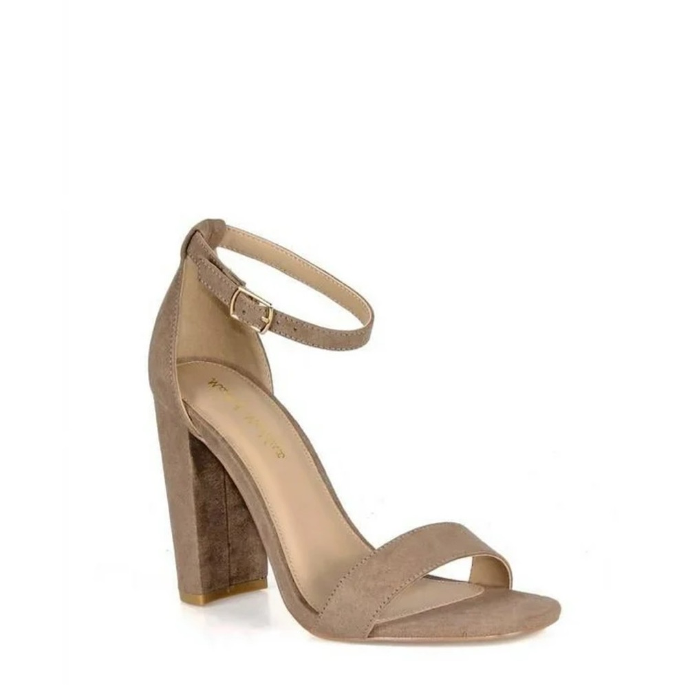 Tan Suede Block Heels